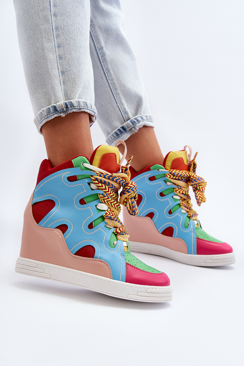 Dámske tenisky na podpätku viacfarebný leopard