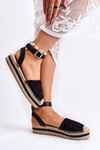 Dámske sandále Espadrilles na platforme Black Susane