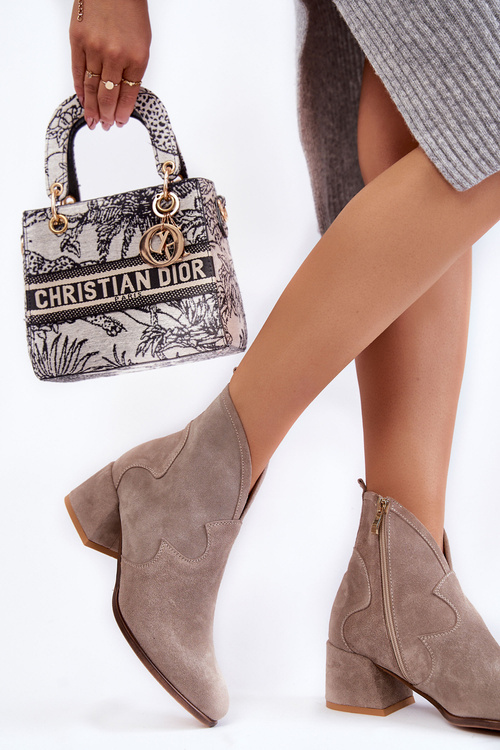 Semišové vysoké podpätky s béžou ZSSO