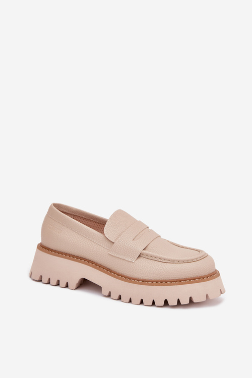 Dámské Mokasíny Na Platformě A Plochém Podpatku Big Star NN274050 Béžové