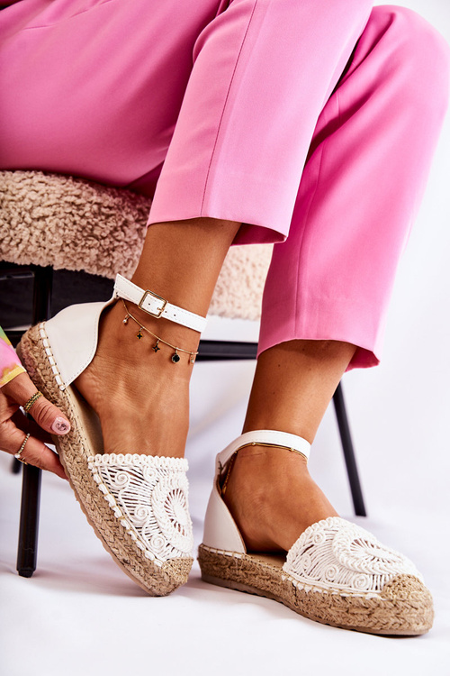 Dámské sandály prolamované espadrilky bílé Murillo