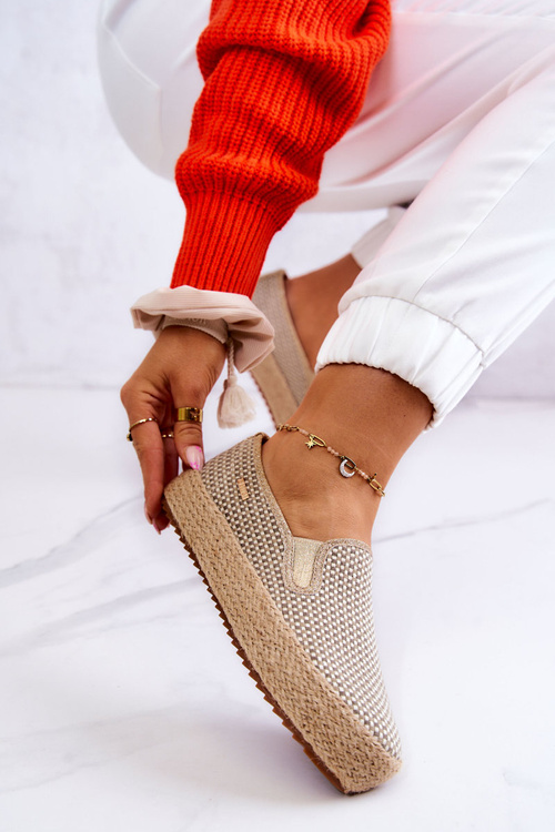 Dámské pletené tenisky Slip On Big Star JJ274394 Béžová