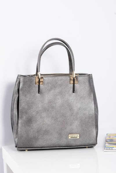 Duża Srebrna Torebka Damska + Saszetka + Lustereczko POLSKA