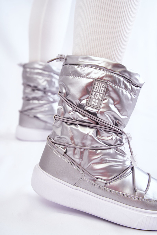 Dámske izolované snehové topánky Big Star KK274195 Striebro