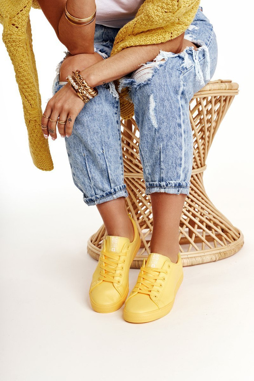 Dámske kožené tenisky veľká hviezda HH274142 žltá