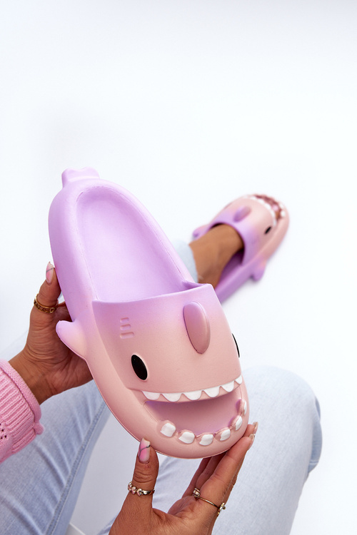 Dámske ľahké peny papuče s motívom žraloka modré Kasila