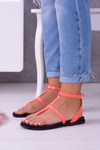 Lu Boo Sandals Ríma japonský Lento neón Rose