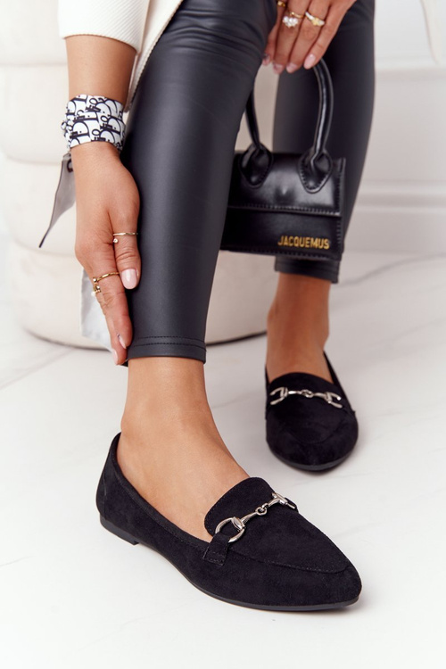 Dámské MokasínySergio Leone MK711 Semišové černé