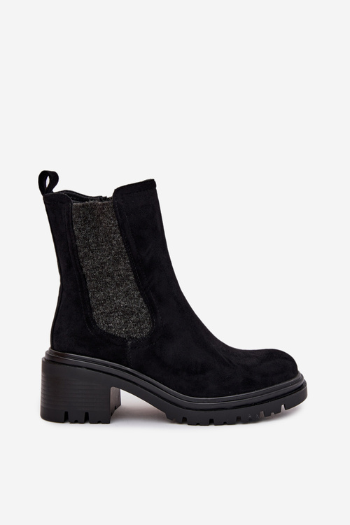 Dámske Zateplené Čižmy Na Bloku Čierne Zoralia