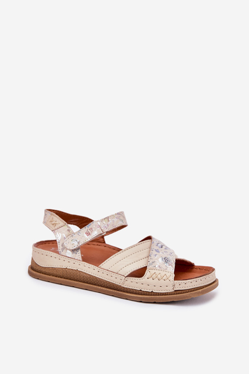 Dámské Kožené Sandály Na Platformě Maciejka L7064-37 Ecru