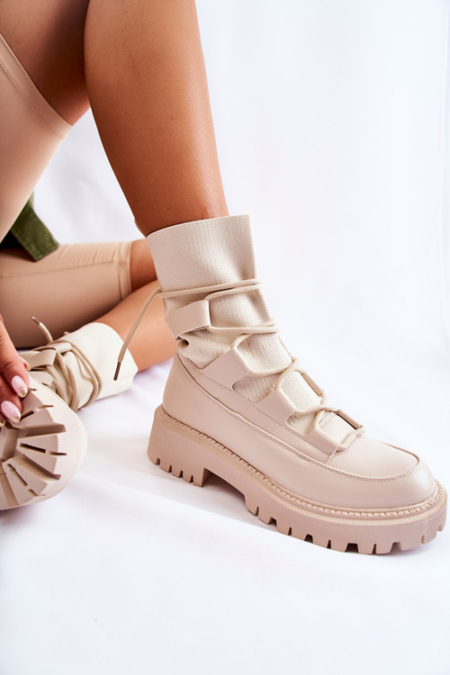 Dámské Boty Pracovníci S Ponožkou béžove Fallor