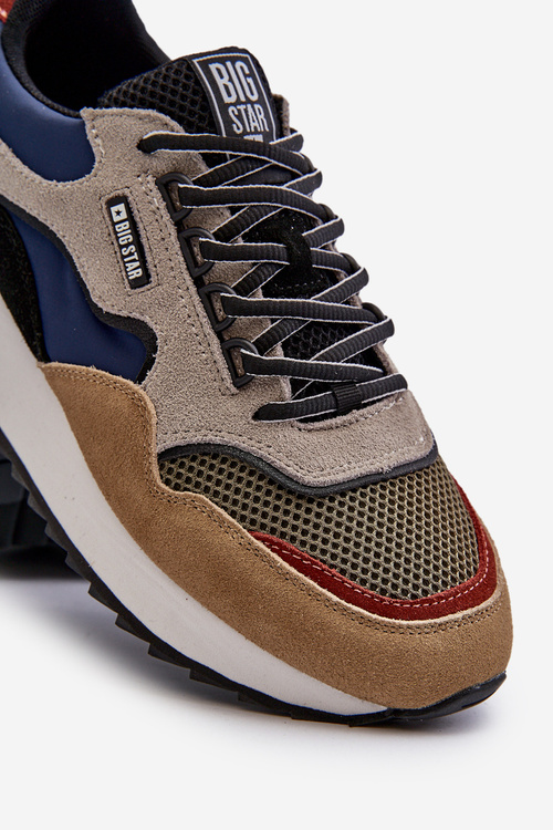 Pánske tenisky Big Star NN174320 s pamäťovou penou Beige-modré