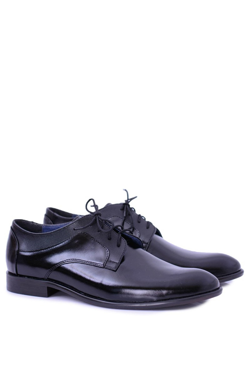 Pánské Polobotky Bednarek Elegantní Kožené Lakované Obuv Černé Maksim