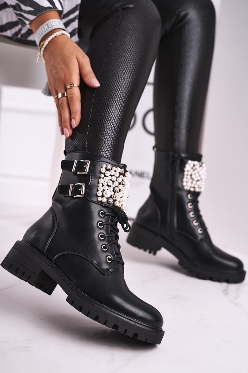 Dámska plochá vojenská päta Čierny bemmer