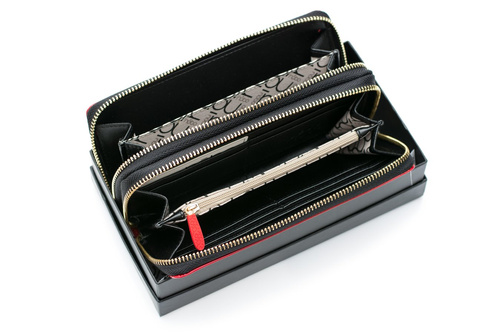 Veľká dámska červená lakovaná nobo peňaženka