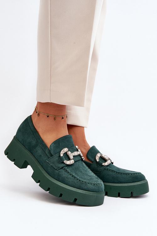 Dámske mokasíny s ozdobou Zelené Ellise
