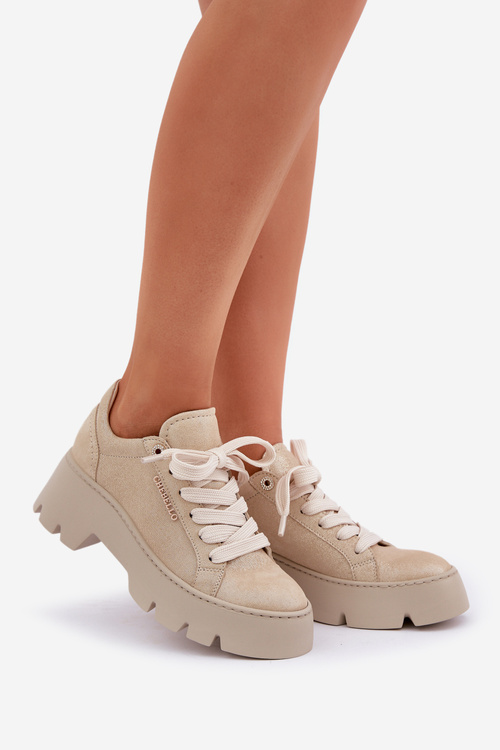 Tenisky Športové Topánky Na Platforme CheBello 4632 Zlaté