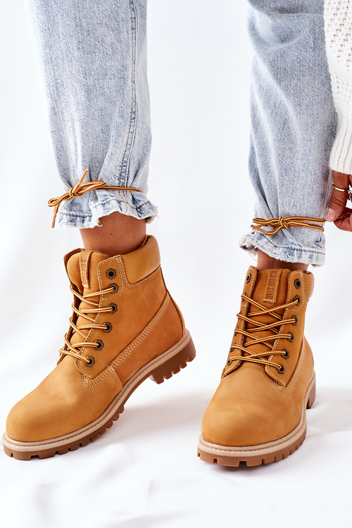 Dámske kožené topánky Big Star II274447 Camel