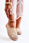 Dámské prolamované espadrilky béžové Letisa