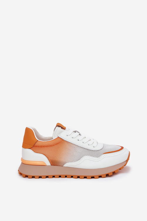 Kožené Sportovní Boty S Síťovinou Dámské Vinceza 66775 Oranžové