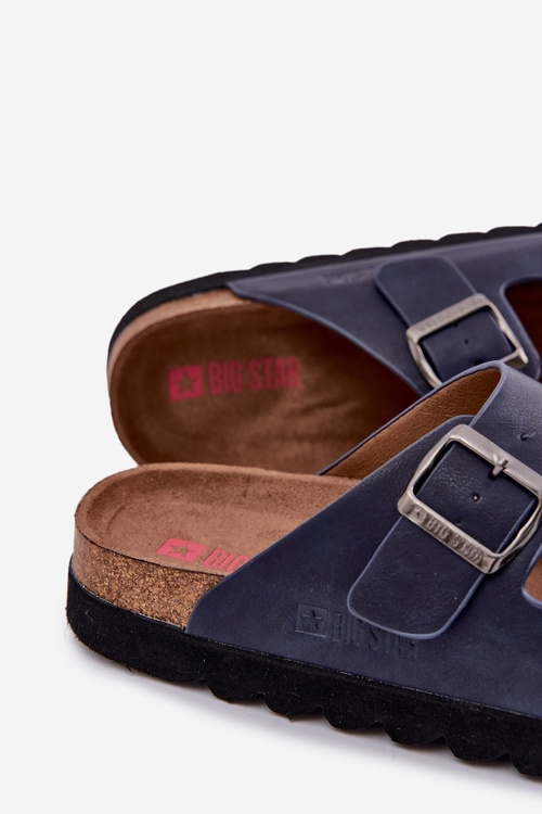 Lehké Pánské Pantofle S Přezkami Eko Kůže Big Star NN174530 Granátové