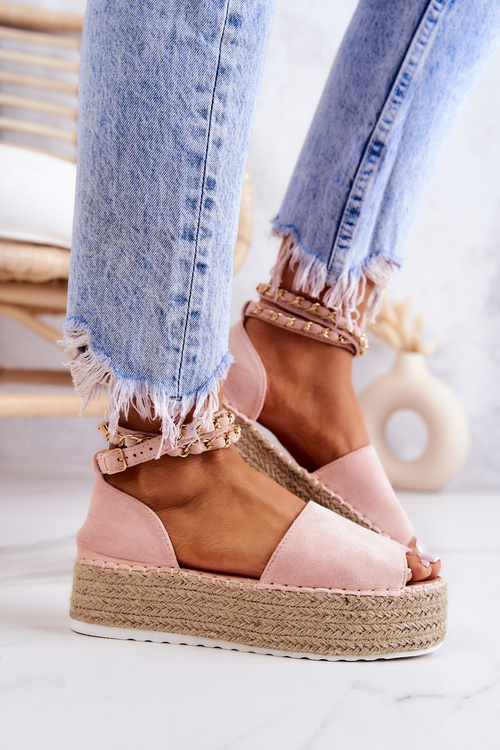 Espadrilky Sandály Na Platformě růžove Jeannie