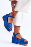 Dámske semišové sandále na Blue Lydia Wedge