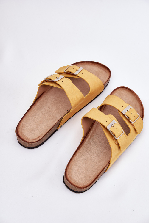 Dámske Sandále Na Korkovej Platforme S Prackou Žlté Evisolla