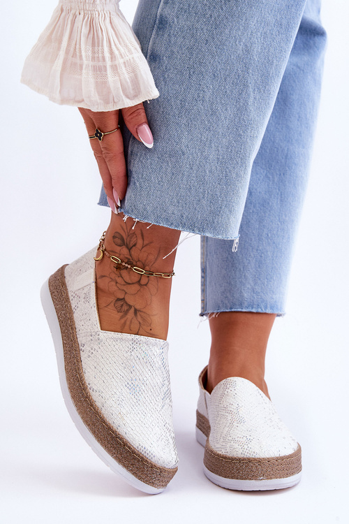 Kožené espadrilky Mokasíny Big Star LL276004 Bílá