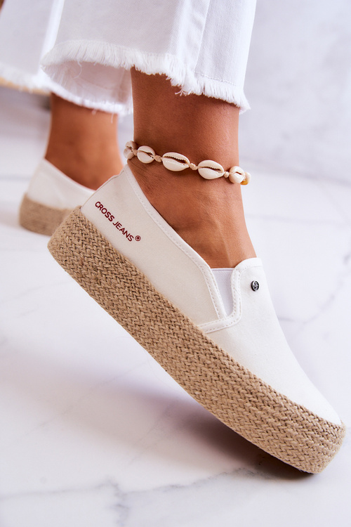 Dámské espadrilky na platformě Cross Jeans JJ2R4013C Bílé