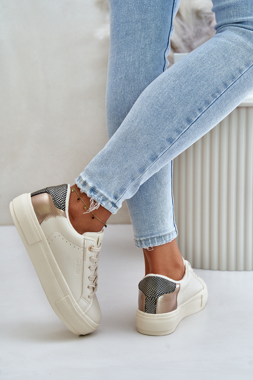 Zateplené dámske tenisky na platforme Big Star OO274A454 béžové