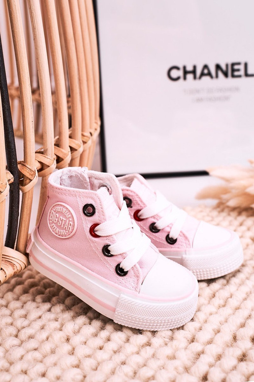 Dětské Tenisky Vysoké Se Zipem BIG STAR HH374087 Růžové