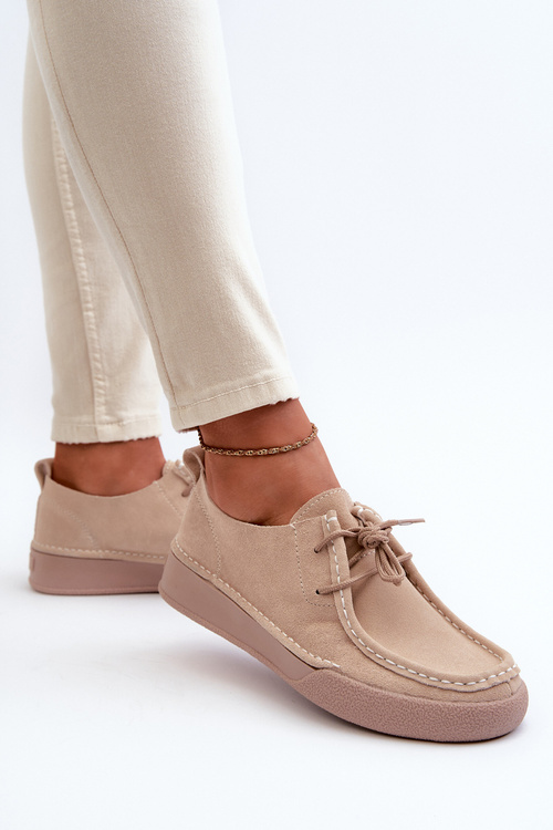 Dámské semišové polobotky Sergio Leone SP021 Beige