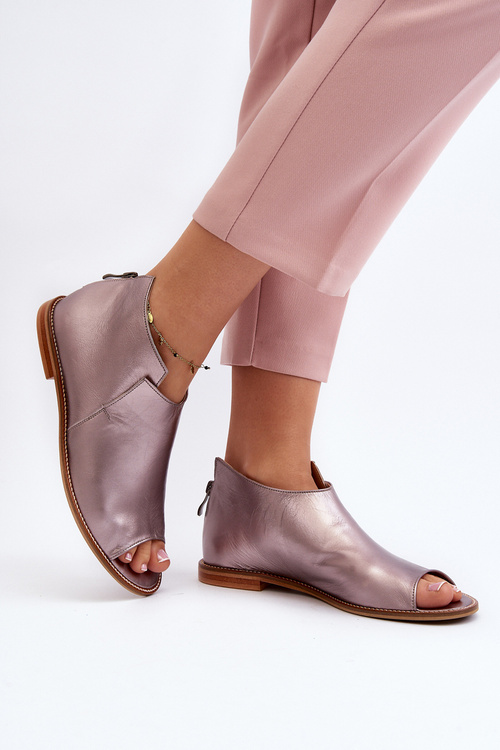 Dámské kožené sandály Laura Messi 2443 Růžové Zlato