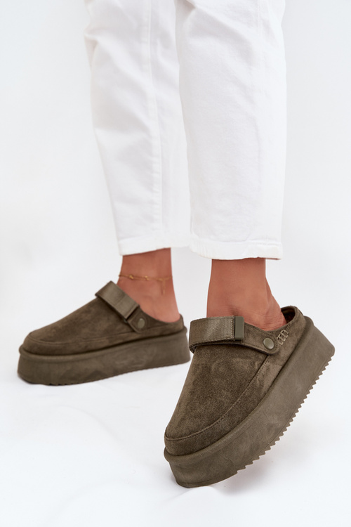 Dámske snehule na platforme s suchým zipsom tmavozelené Jorielle