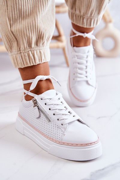 Športové topánky na bielej a ružovej platforme Louis