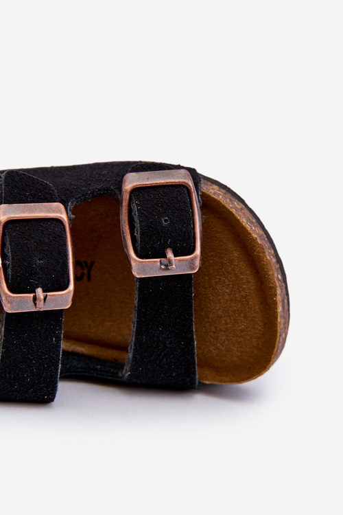 Detské sandále na korkovej platforme na suchý zips Čierne Rorria