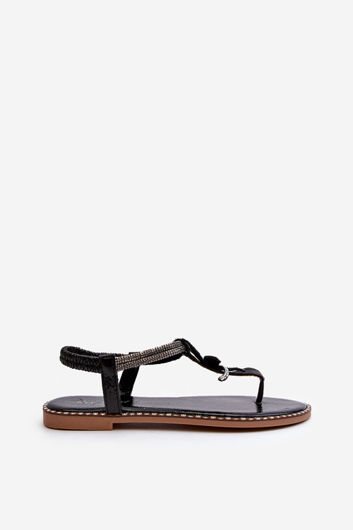 Dámské Ploché Sandály S Ozdobným Kvítkem Stříbrné Edoni