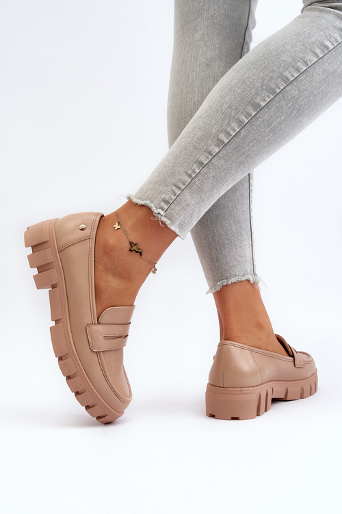 Dámske mokasíny z ekologickej kože béžové Seravisa