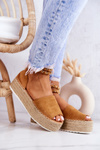 Espadrilles sandále na platforme Camel Jeanna