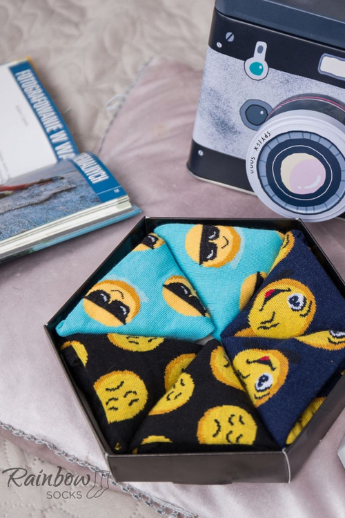 Duhové Ponožky Emotikony Smiley Sadness Brainy 3 Páry