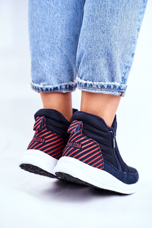 Dámske mladé snehové topánky Big Star Navy GG274471