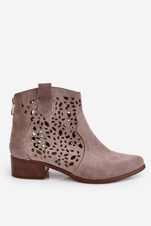 Dámské prolamované boty Lewski Shoes 2909 Světle hnědé