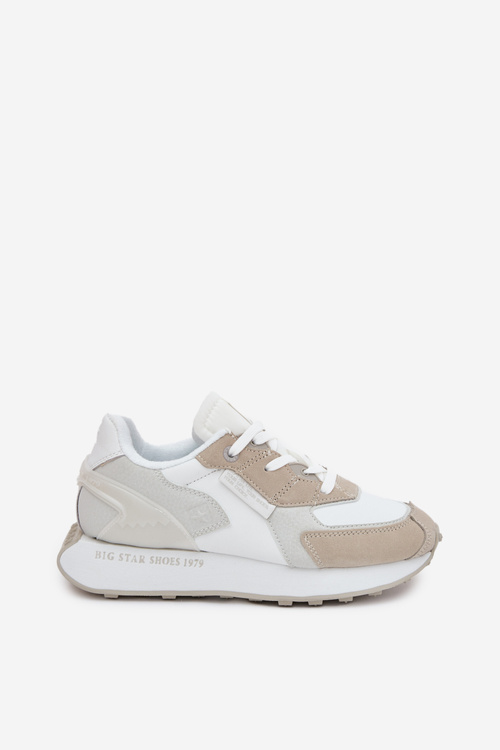 Dámské Kožené Sneakersy Big Star OO274563 Hi-Poly System Bílé