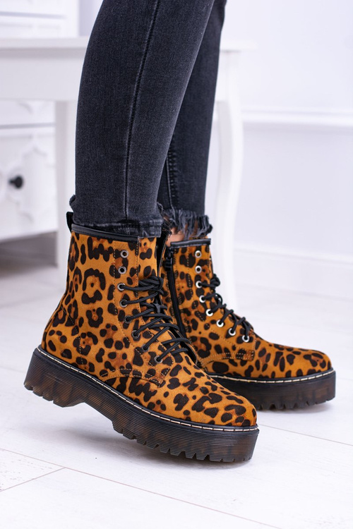 Dámské kotníkové boty v leopardském Grande