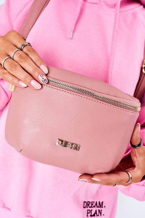 Kožený batoh / obličky 2in1 veľká hviezda HH574059 ružová