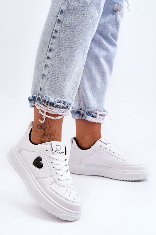 Klasické Sportovní Boty S Bílo-Černým Srdcem Amore