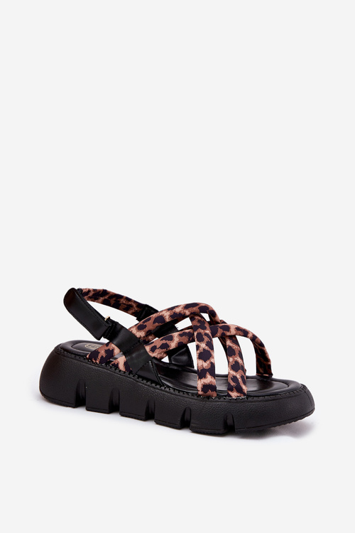 Dámské Sandály Na Platformě S Pásky Leopardí Filamira