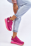 Dámské semišové sportovní boty na platformě GOE LL2N4002 Fuchsia