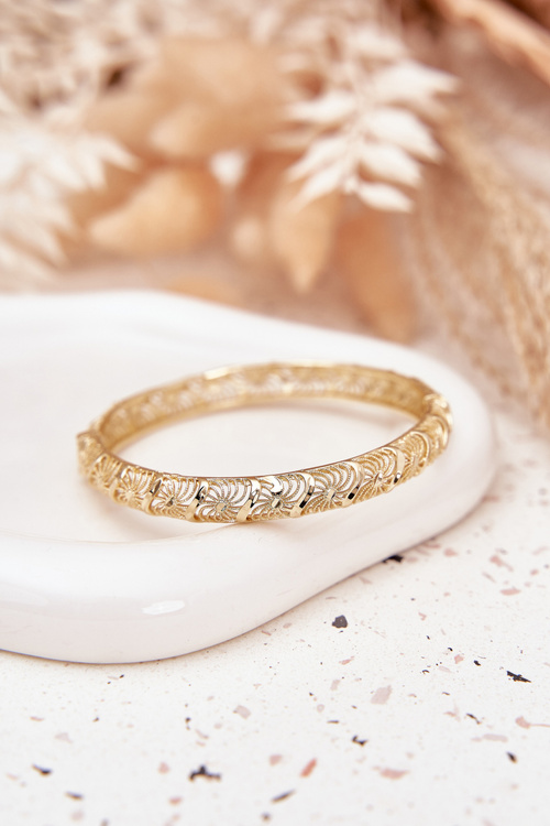 Pevný Dámský Náramek Ze Chirurgické Oceli Zlatý